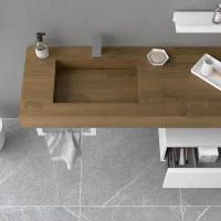 Столешница Salgar Compakt 46 (1201 - 1400 мм) с 2 встроенными раковинами