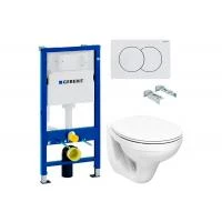 Комплект інсталяції Geberit Duofix Pro20 з кнопкою та підвісним унітазом з сидінням Soft Close білий