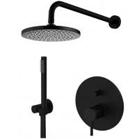 Комплект скрытого монтажа для душа Demm круглый черный