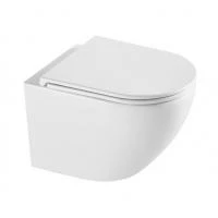 Подвесной унитаз Romstal Round Soft Close белый с крышкой 49.5 см