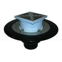 Дощоприймач Wavin з вертикальним виходом 110 мм з фланцем та із нержавіючою решіткою 137x137 мм