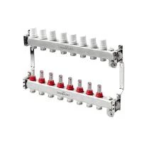 Колектор з термостатичними кранами та витратомірами з нерж. сталі  SS 304 на 8 контурів