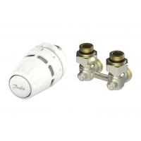 Комплект Danfoss для радіатора з нижнім підключенням кутовий M30x1.5 RLV-KB 1/2