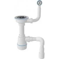 Сифон для мойки Nova с круглым переливом и выпуском 40/50