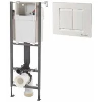 Инсталляция для унитаза Romstal комплект 3-в-1 с белой кнопкой