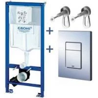 Инсталляция для унитаза Grohe Rapid SL 3-в-1 с квадратной кнопкой