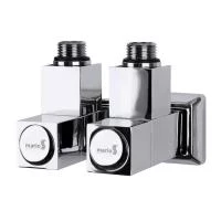 Комплект кутових кранів Mario для рушникосушок з квадратним корпусом