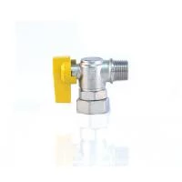 Кран кульовий газовий з накидною гайкою кутовий Bianchi метелик 1/2