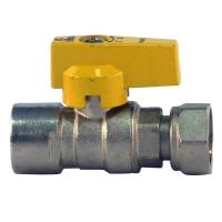 Кран кульовий газовий з накидною гайкою прямий Bianchi метелик 1/2