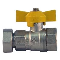 Кран кульовий газовий з накидною гайкою прямий Bianchi метелик 3/4