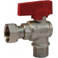 Кран кульовий з накидною гайкою кутовий Bianchi метелик 1/2