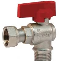 Кран кульовий з накидною гайкою кутовий Bianchi метелик 3/4