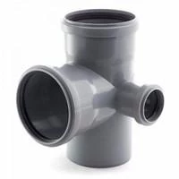 Хрестовина двоплощинна для внутрішньої каналізації D 110х110х50 мм права Інсталпласт 87°30'